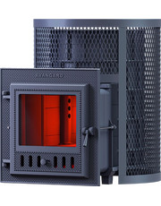 Банная печь Гефест Avangard 30 (М) круглая в сетке